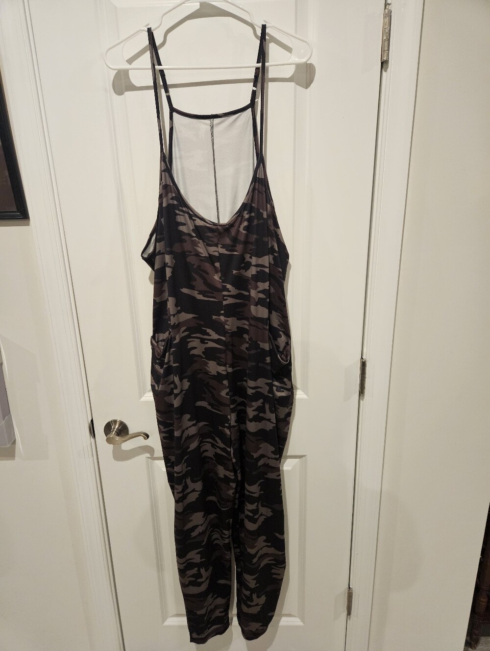 Women's Camo Jumpsuit - Black & Brown